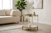 Orbit SideTable Tempered Glass and Mirror