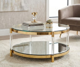 Orbit Coffee Table Tempered Glass and Mirror