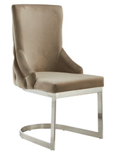 Amelia Velvet Fabric Dining Chair Beige Gold