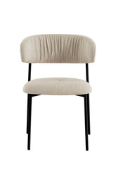 Dining Chair UDC23101 Beige with Wrinkle Back & Cross-Stitched Seat, Beige Painted Legs