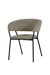 Ava Dining Chair UDC24004 Beige with Black Sanded Legs