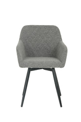 Dining Chair UDC8266 Grey with Diamond Stitching & Swivel Base