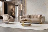 Nevada Luxury Modern Velvet Sofa Set
