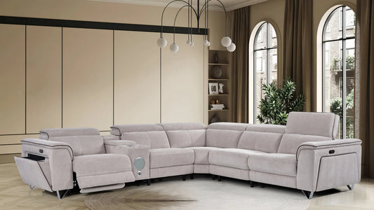 Henry Modern Fabric Recliner Corner Sofa Set at Quality Rugs and Furniture Sydney