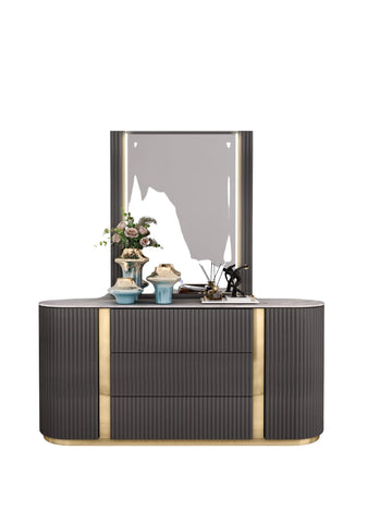 Juniper Bedroom Suite Luxury Modern Graphite Titanium Gold
