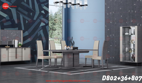 Nirvana Modern Luxury Dining Chair Genuine Leather Graphite