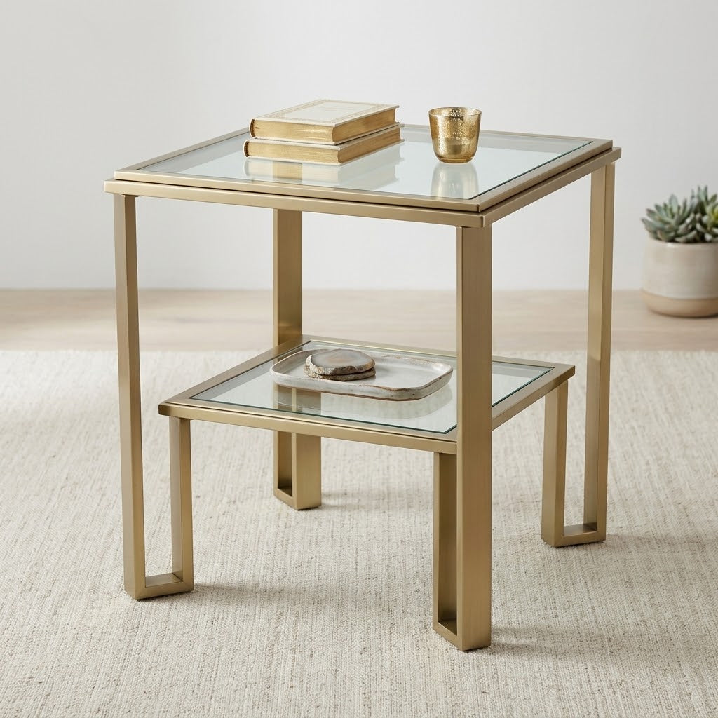 Passage Side Table Tempered Glass
