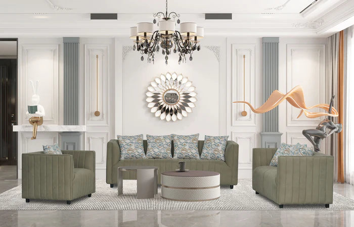 Lunar Modern Brown Sofa Stationary Loveseat 2 Seater