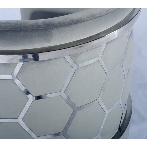 Rose Velvet Modern Stainless Steel Modern Dining Chair Grey Silver