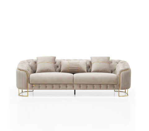 Royal Velvet Modern Sofa Set