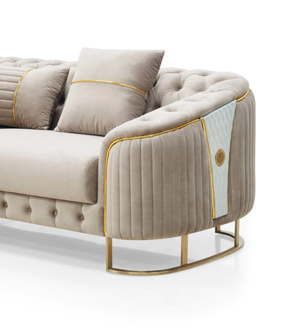 Royal Velvet Modern Sofa Set