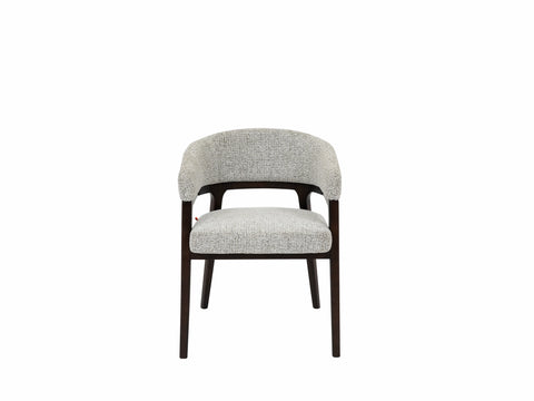 Marlow Beige Fabric Dining Chair Walnut Brown Legs