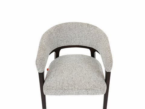 Marlow Beige Fabric Dining Chair Walnut Brown Legs