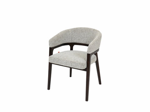 Marlow Beige Fabric Dining Chair Walnut Brown Legs