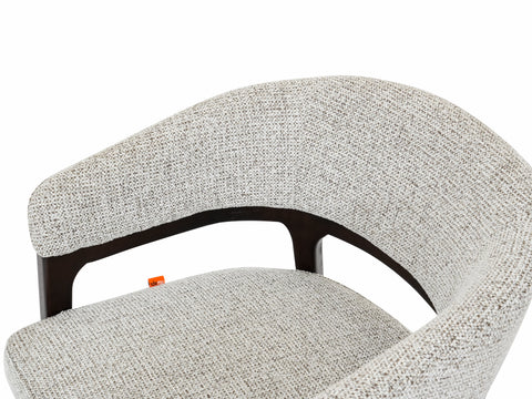 Marlow Beige Fabric Dining Chair Walnut Brown Legs