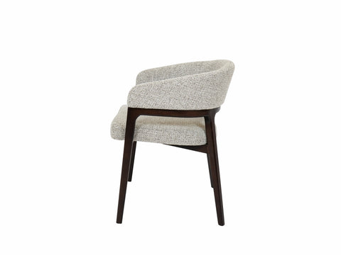 Marlow Beige Fabric Dining Chair Walnut Brown Legs