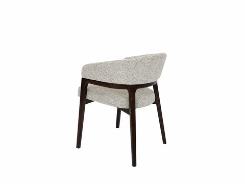 Marlow Beige Fabric Dining Chair Walnut Brown Legs