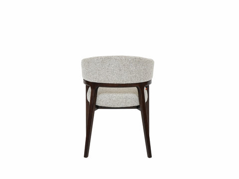 Marlow Beige Fabric Dining Chair Walnut Brown Legs
