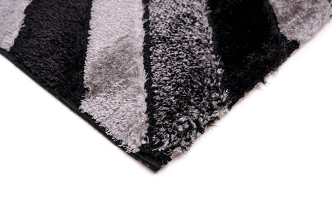 Rio Loop Hb78 Black Grey Modern Area Rug