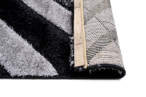 Rio Loop Hb78 Black Grey Modern Area Rug