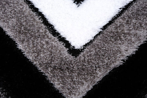 Rio Loop Hb78 Black Grey Modern Area Rug