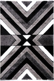Rio Loop Hb78 Black Grey Modern Area Rug