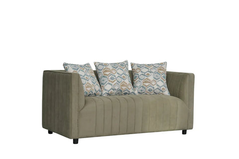 Lunar Modern Brown Sofa Stationary Loveseat 2 Seater