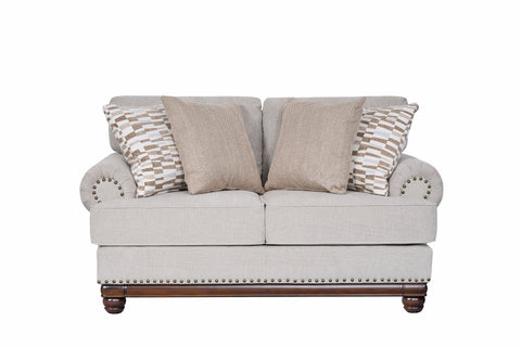 Ryan Beige Fabric Contemporary Sofa Set