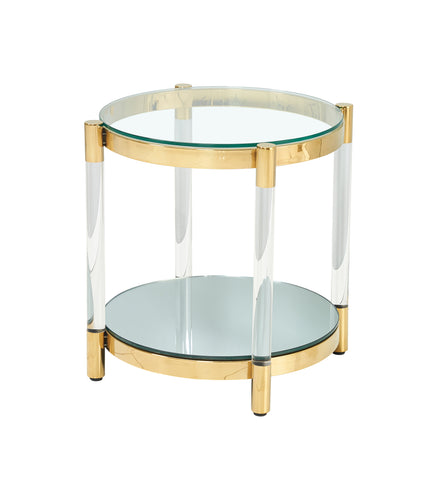 Orbit SideTable Tempered Glass and Mirror