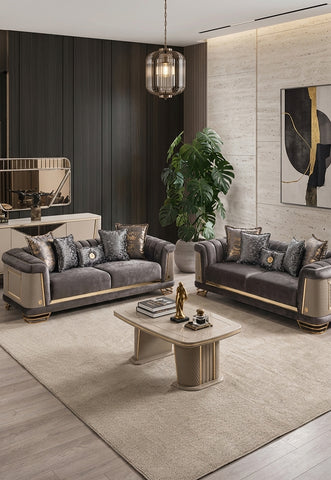 Nevada Luxury Modern Velvet Sofa Set