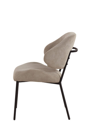 Dining Chair HDC233018 Carmel with Black Matt Powder-Coated Legs