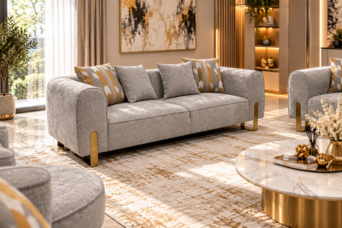 Nirvana Fabric Modern Sofa Set