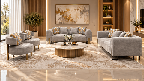 Nirvana Fabric Modern Sofa Set