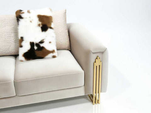 Arvo Velvet Modern Sofa Set Beige