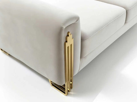 Arvo Velvet Modern Sofa Set Beige