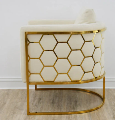 Rose Velvet Modern Stainless Steel Modern Dining Chair Gold Beige
