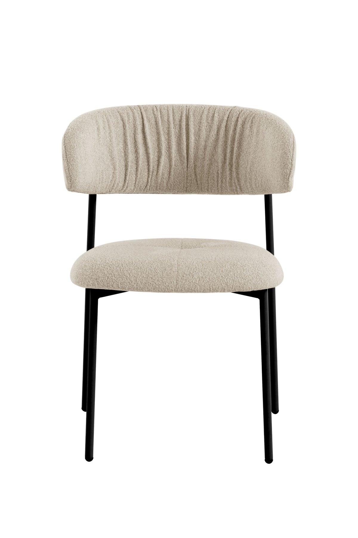 Dining Chair UDC23101 Beige with Wrinkle Back & Cross-Stitched Seat, Beige Painted Legs