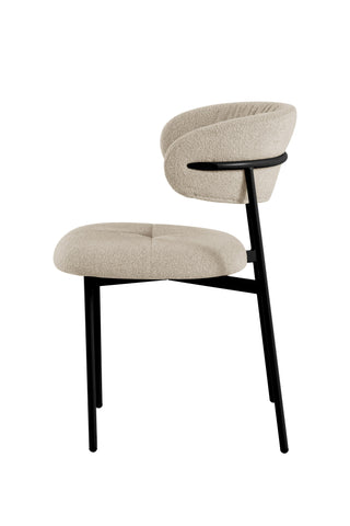 Dining Chair UDC23101 Beige with Wrinkle Back & Cross-Stitched Seat, Beige Painted Legs