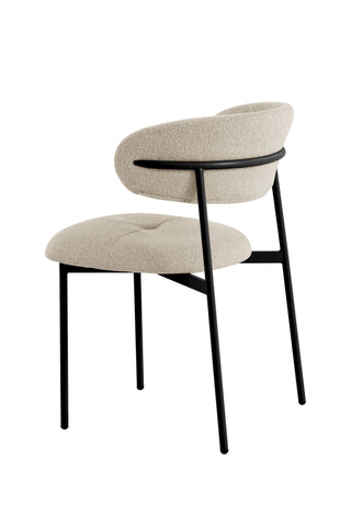 Dining Chair UDC23101 Beige with Wrinkle Back & Cross-Stitched Seat, Beige Painted Legs