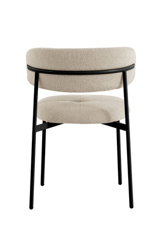 Dining Chair UDC23101 Beige with Wrinkle Back & Cross-Stitched Seat, Beige Painted Legs