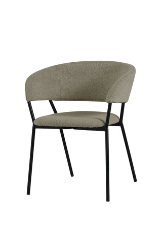 Ava Dining Chair UDC24004 Beige with Black Sanded Legs