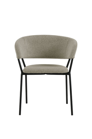Ava Dining Chair UDC24004 Beige with Black Sanded Legs