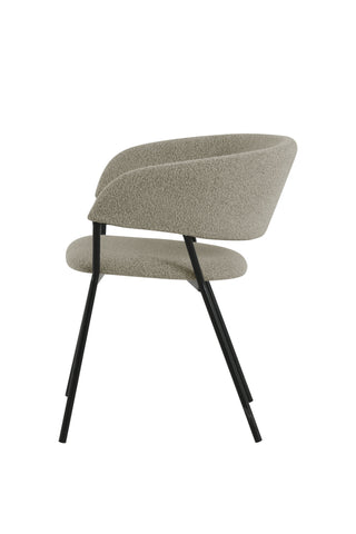 Ava Dining Chair UDC24004 Beige with Black Sanded Legs