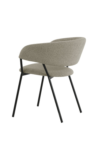 Ava Dining Chair UDC24004 Beige with Black Sanded Legs