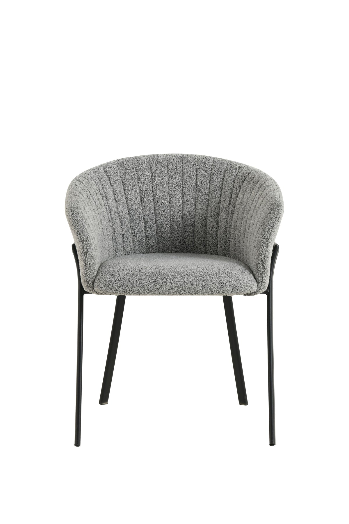 Dining Chair UDC24018 Grey with Vertical Stitching & Black Sandy Legs