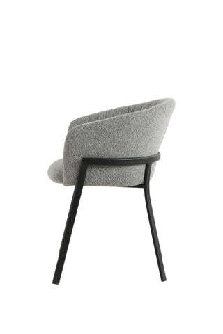 Dining Chair UDC24018 Grey with Vertical Stitching & Black Sandy Legs