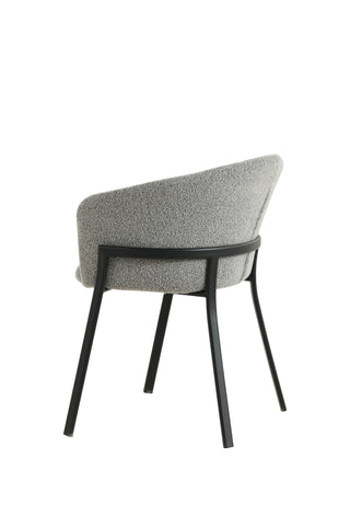 Dining Chair UDC24018 Grey with Vertical Stitching & Black Sandy Legs