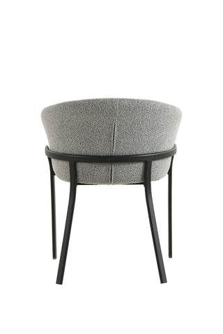Dining Chair UDC24018 Grey with Vertical Stitching & Black Sandy Legs