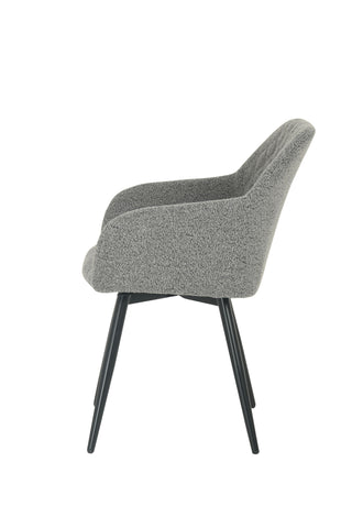 Dining Chair UDC8266 Grey with Diamond Stitching & Swivel Base