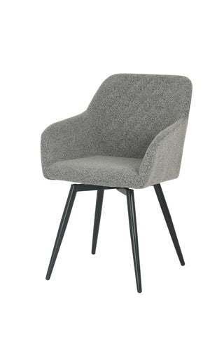 Dining Chair UDC8266 Grey with Diamond Stitching & Swivel Base